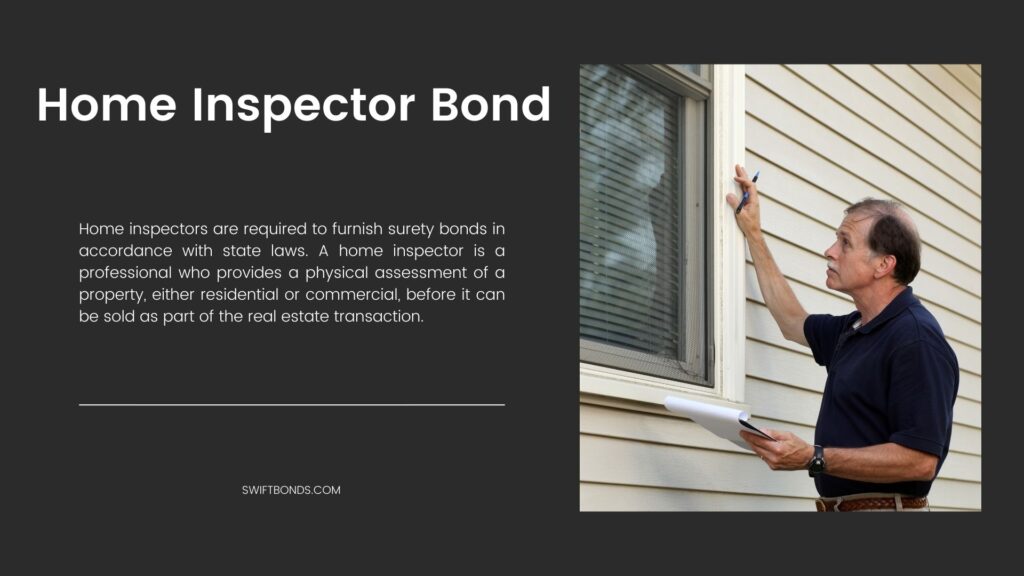 Home Inspector Bond - A home inspector checkig the sealing around the window.