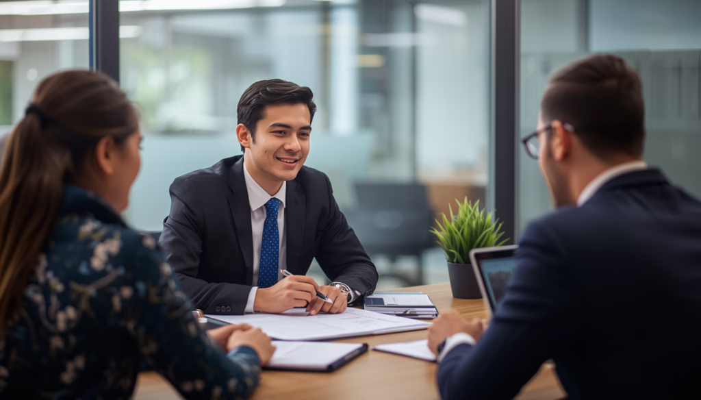 California immigration consultant reviewing client documents during professional immigration assistance consultation