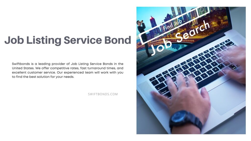 Job Listing Service Bond - Man browsing human resource recruitment website. Seeker, looking for vacancies.