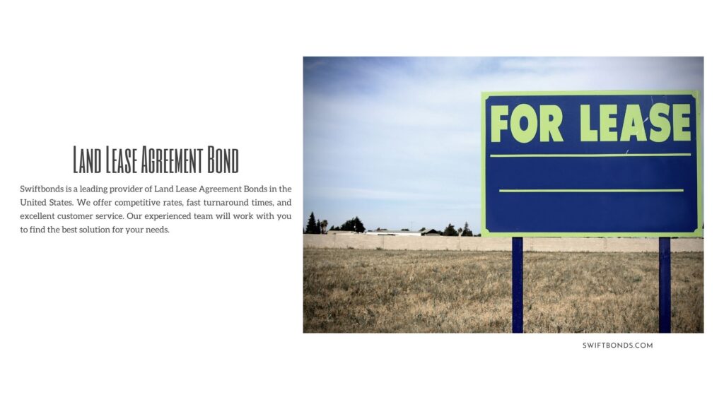 Land Lease Agreement Bond - An empty lot for lease.