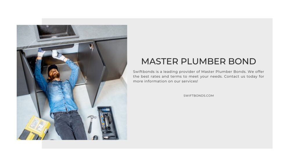 Master Plumber Bond - Handyman repairing kitchen plumbing lying under the sink on the floor.