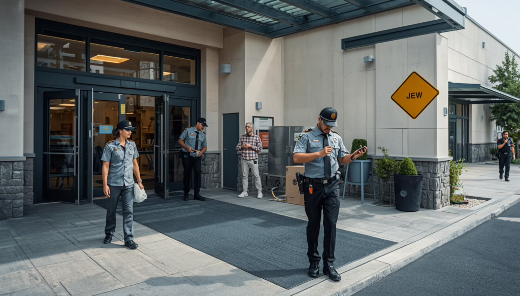 Licensed merchant guard personnel providing professional security services at a commercial facility covered by a Denver, CO Merchant Guard Company $5,000 Bond.