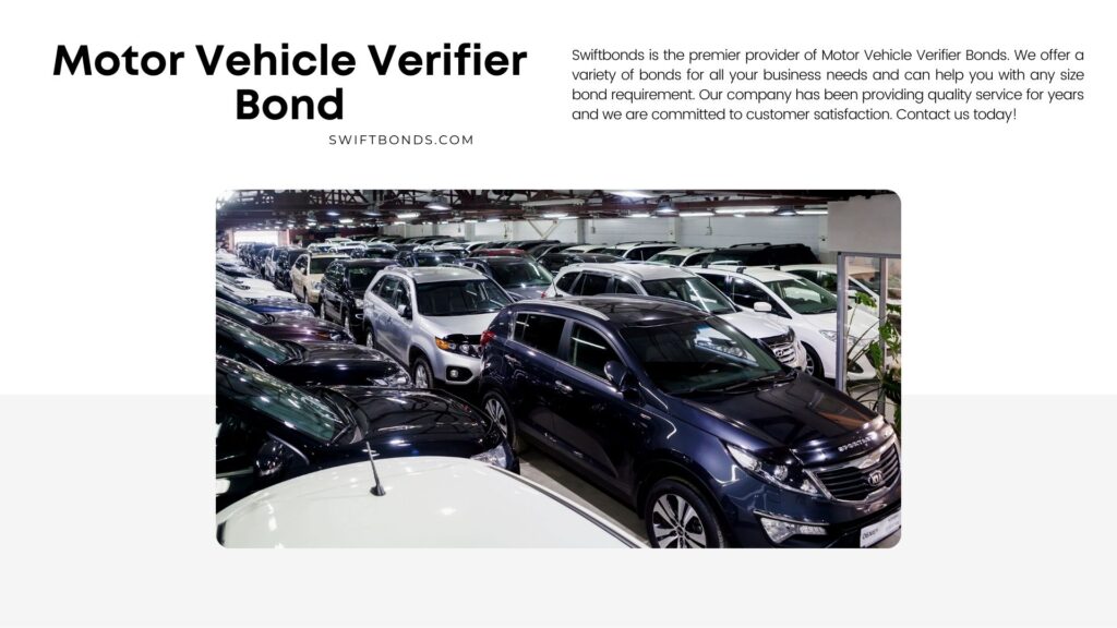 Motor Vehicle Verifier Bond - Different cars image shot in a verifying area.