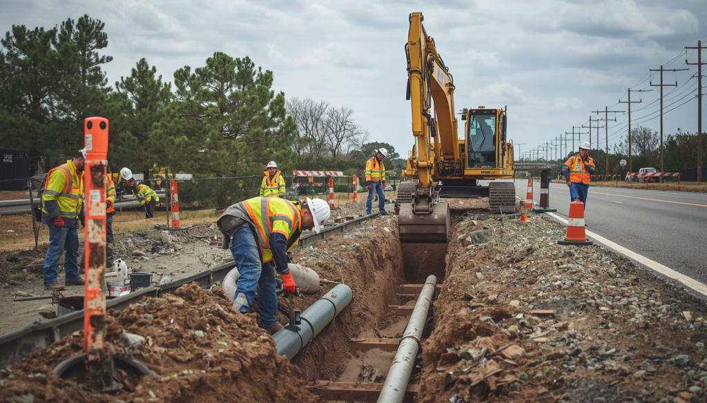 New Castle, DE Outside Utility Contractor $50,000 Bond contractors performing trench excavation and underground utility line installation in compliance with municipal requirements.