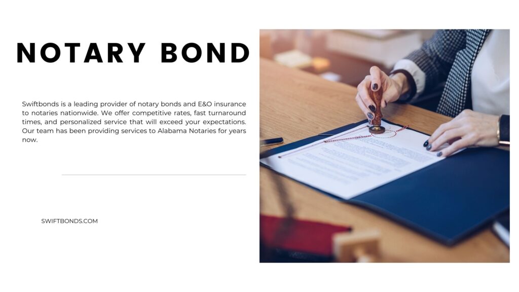 Notary Bond - A woman notary, a lawyer stamps the seal of the notarial act.