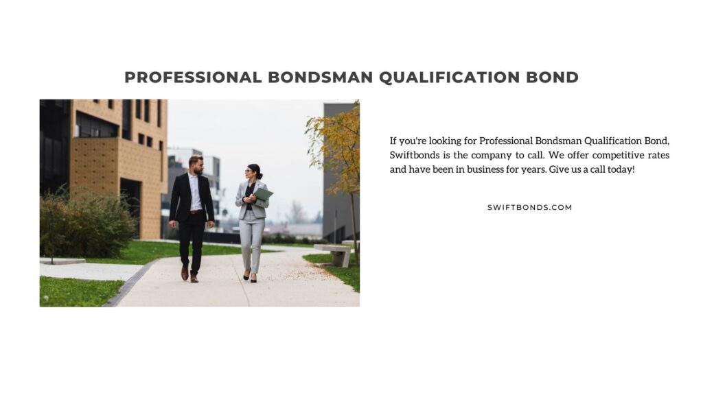 Professional Bondsman Qualification Bond - An agents of a surety company walking at the pathway.