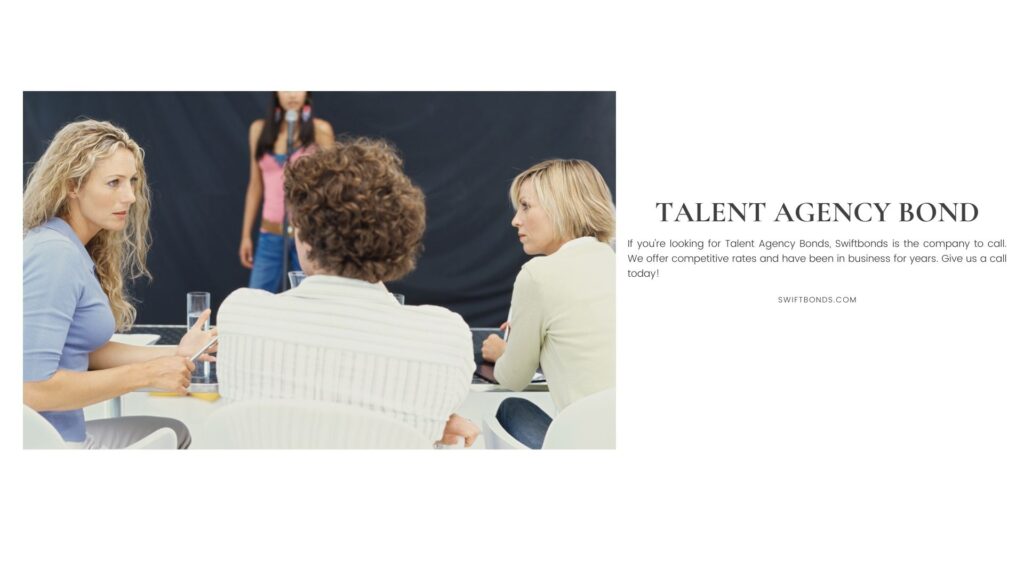 Talent Agency Bond - Young woman performing in front of three people for audition of singing talent.