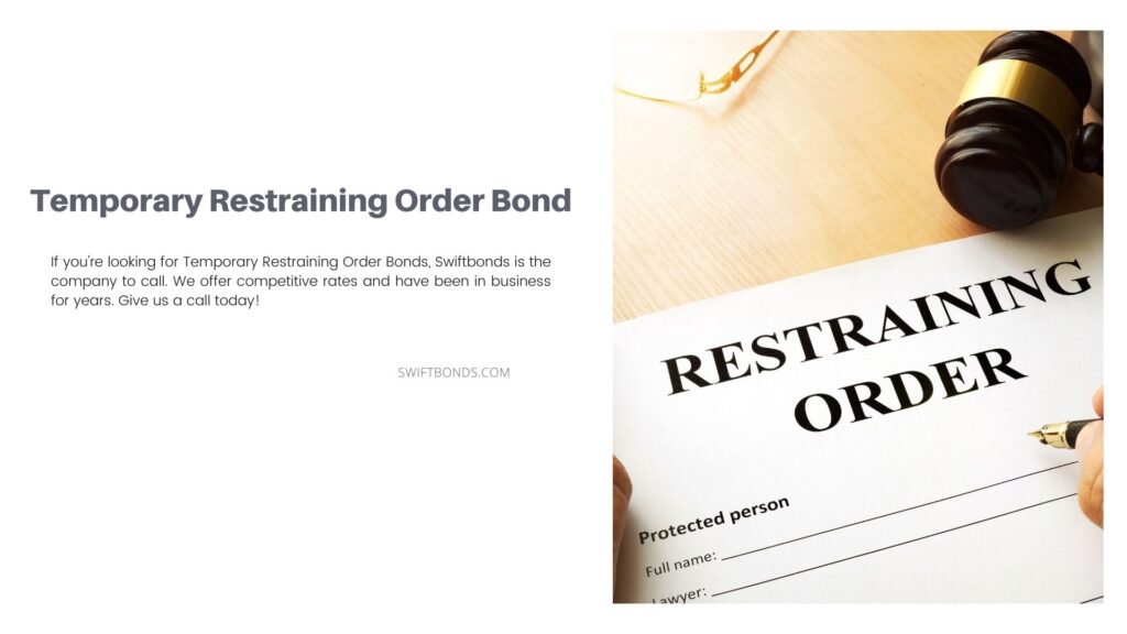 Temporary Restraining Order Bond - Document with the name restraining order.