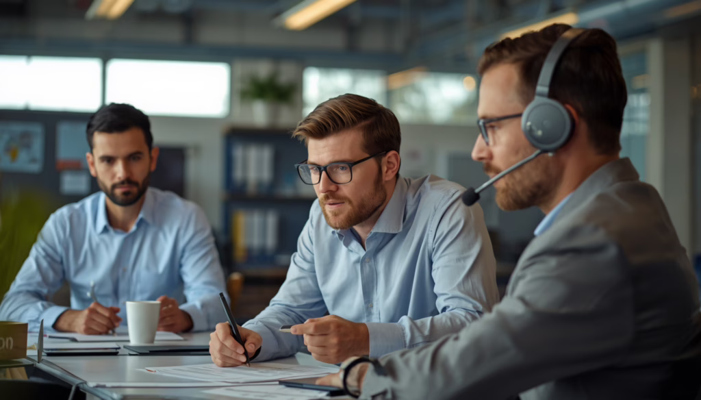 Transportation brokerage professionals coordinating logistics services and licensing requirements for a California Motor Transportation Broker Bond.