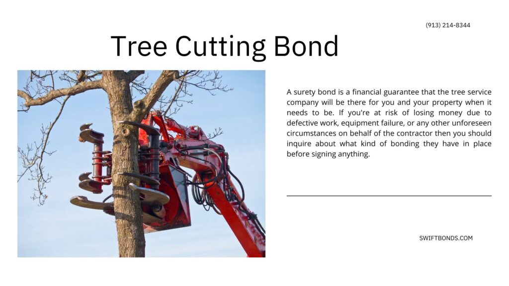 Tree Cutting Bond - A tree cutting crane about to cut a tree.
