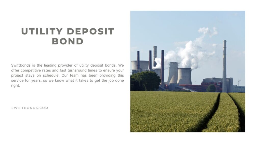 Utility Deposit Bond - Coal powered power plant near wheat field area.
