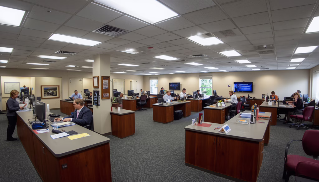 Administrative staff processing confidential motor vehicle records in accordance with consumer protection standards under the Connecticut Driving History Records Bond.