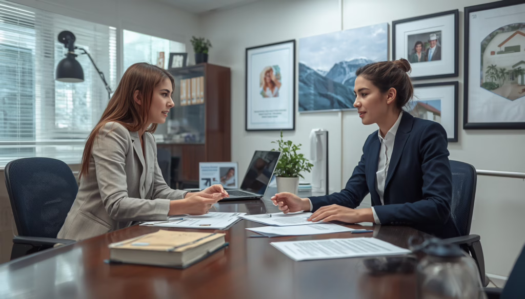 Connecticut Mortgage Servicer Bond consultation between mortgage professionals and clients, highlighting regulatory compliance and borrower protection.