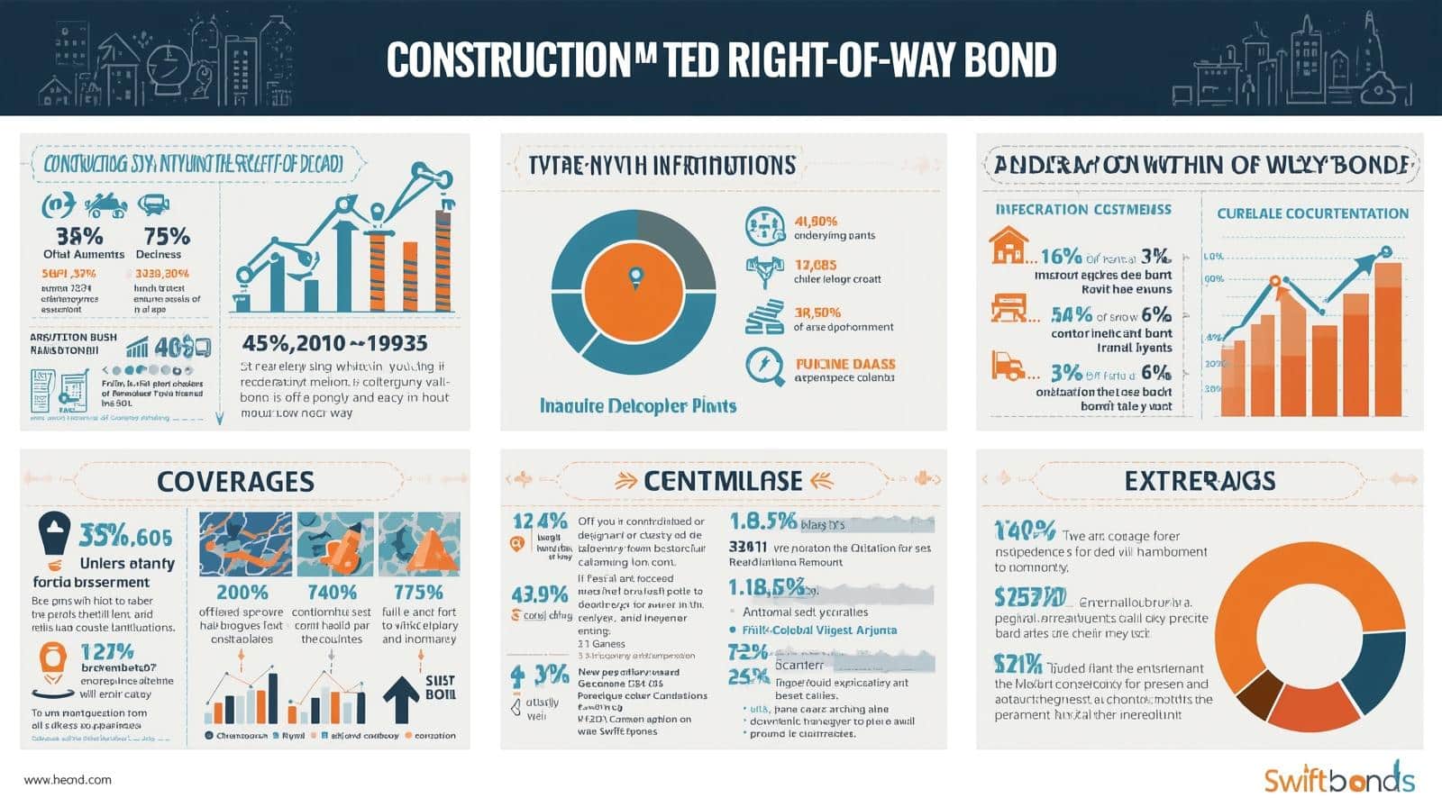 Infographic explaining coverage, statistics, and requirements for Oakland MI Construction within the Right-of-Way Bond.