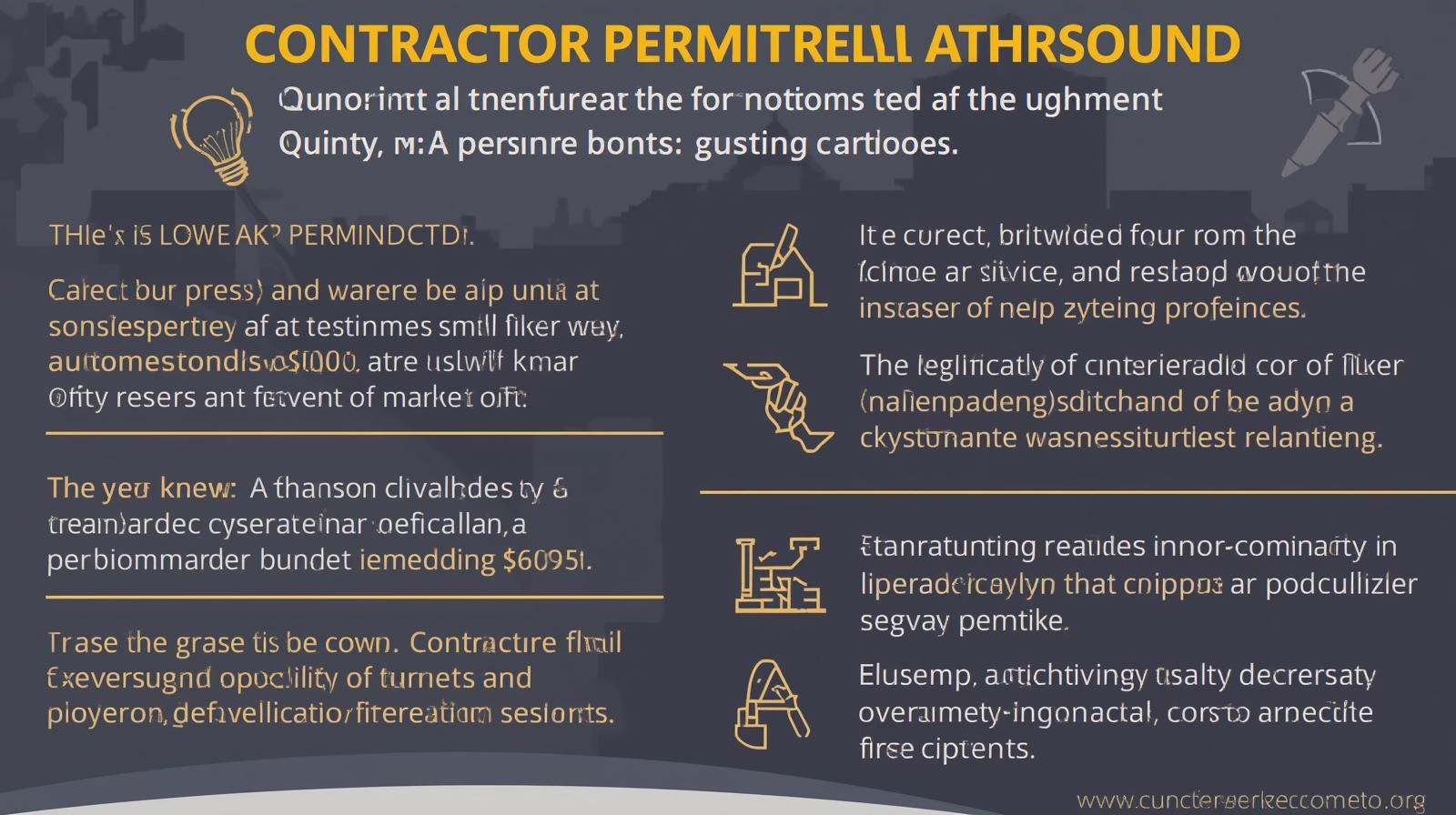 Educational infographic explaining contractor permit bond rules, requirements, and enforcement in Quincy, MA.