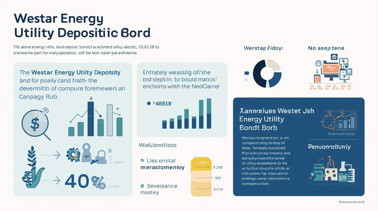 Simplified infographic explaining the Westar Energy Utility Deposit Bond with charts, percentages, and coverage highlights.