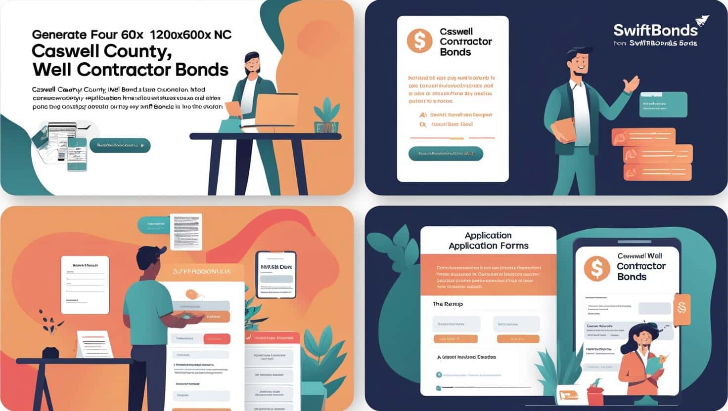 Illustrated guide to Caswell County, NC well contractor bonds and application process.