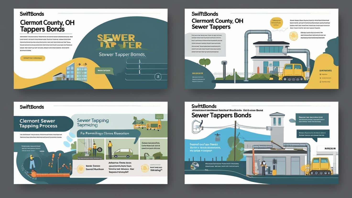 Infographic explaining Clermont County, OH sewer tapper bonds and the bonding process.