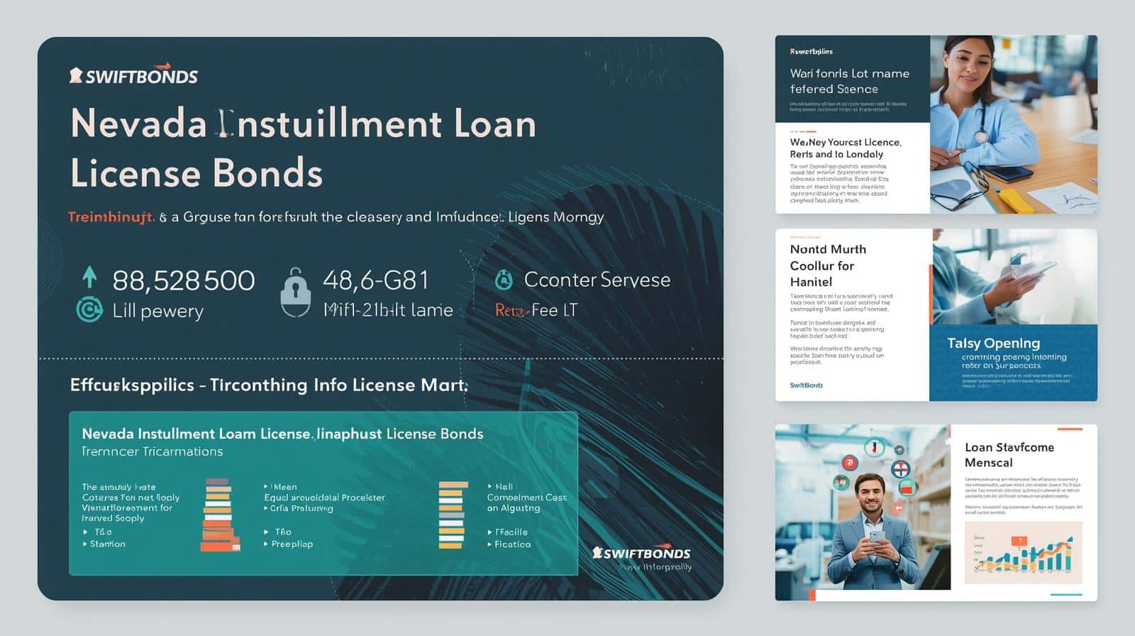 Nevada installment loan license bond infographic highlighting financial regulations and licensing compliance.