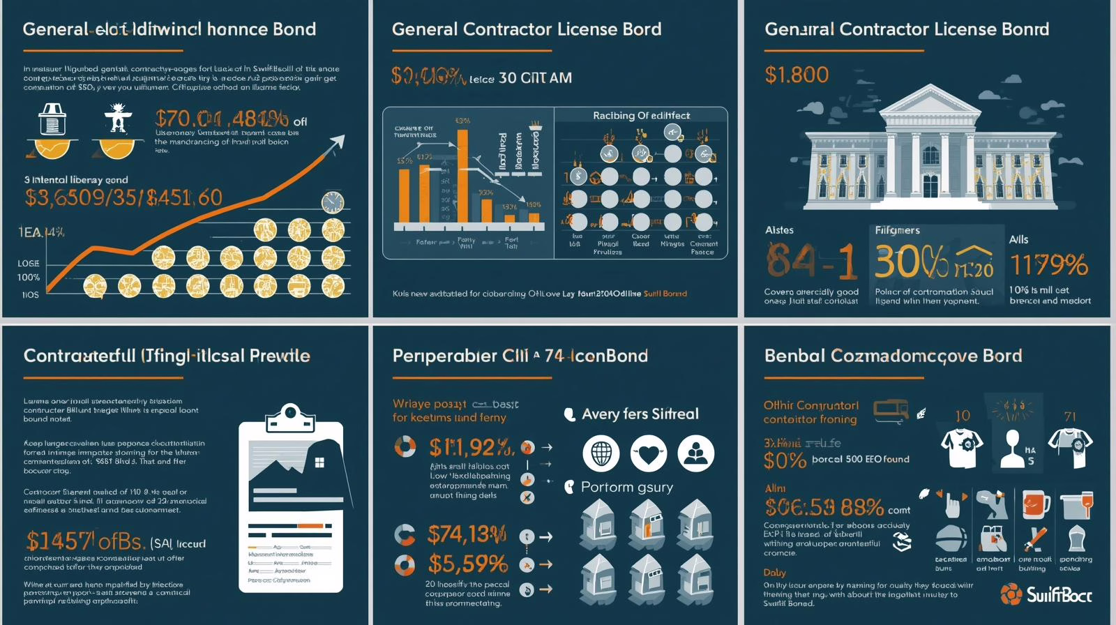 Infographic showing South Russell General Contractor License Bond with charts, statistics, and compliance benefits.