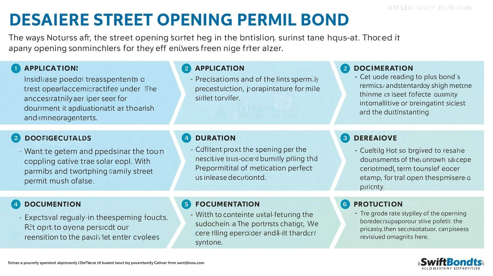 Infographic highlighting the purpose, application, documentation, and protections of Mt. Lebanon street opening permit bonds.