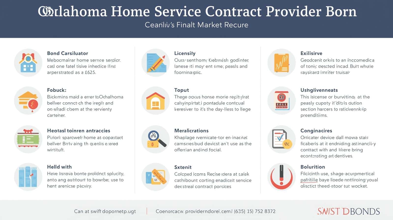 Detailed infographic describing licensing, bond protections, and consumer safeguards for Oklahoma home service providers.