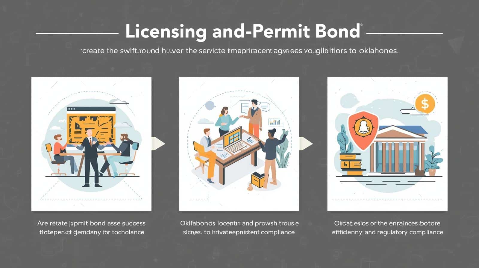 Infographic showing the role of licensing and permit bonds in ensuring compliance for Oklahoma private employment agencies.