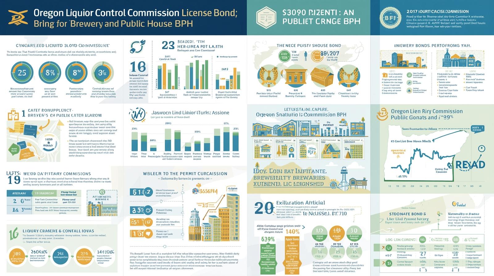 Detailed infographic on Oregon Liquor Control Commission License Bond for Brewery and Public House BPH.