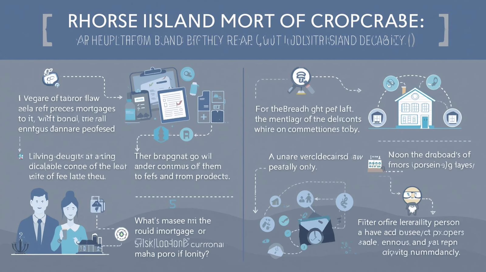 Illustration outlining mortgage and bond responsibilities when handling deceased persons’ property in Rhode Island.