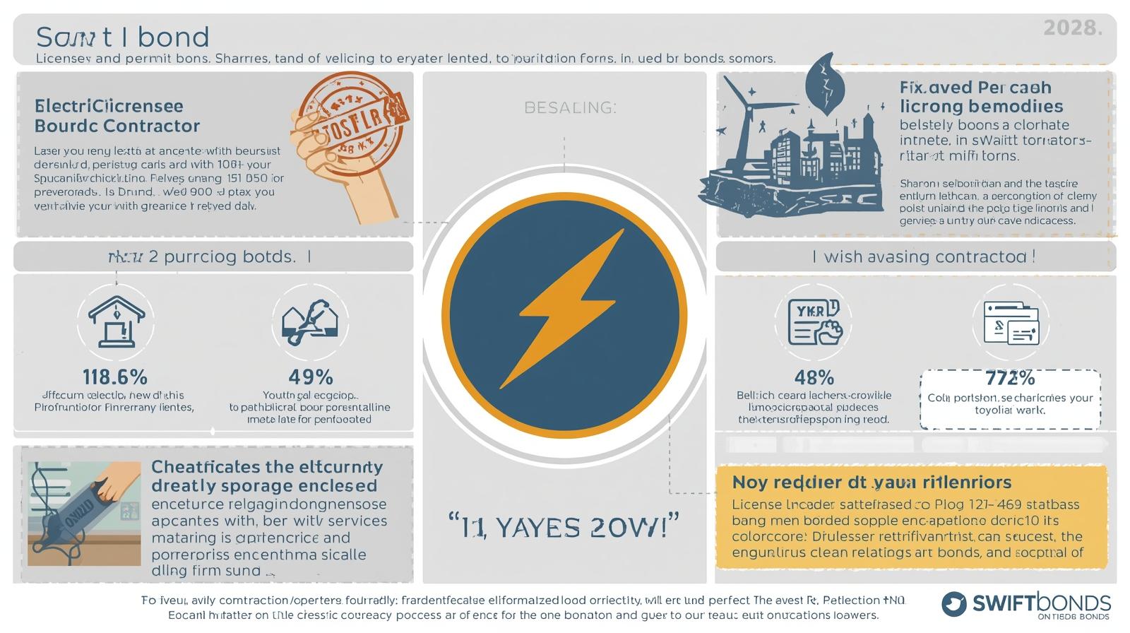 Infographic on Sharon, PA Electric Contractor Bond highlighting licensing, benefits, and compliance requirements.