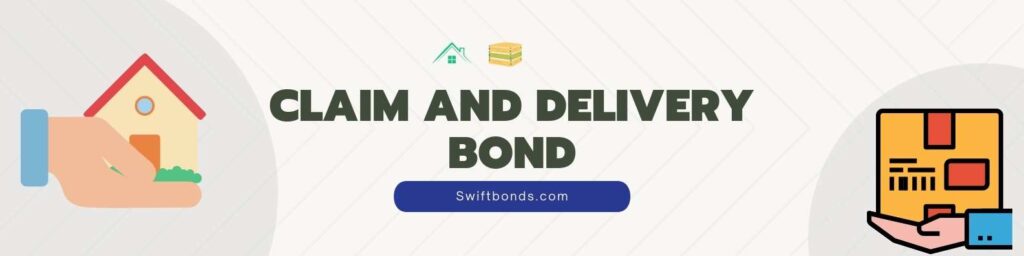 Claim and Delivery Bond - The image shows a hand giving a property and goods with a color off white wood style background.