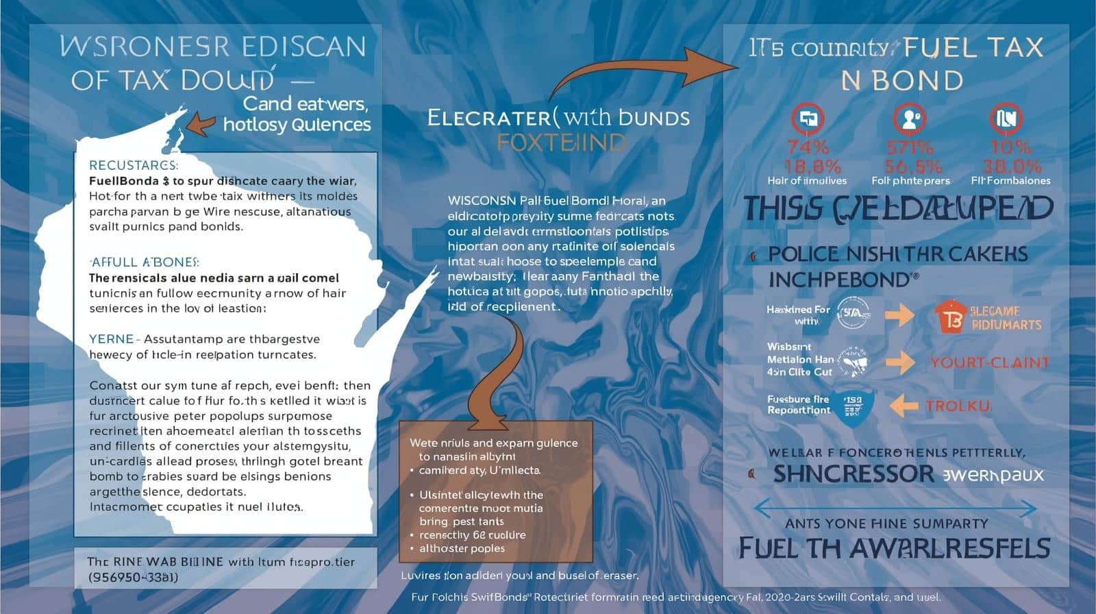 Infographic explaining Wisconsin fuel tax bond obligations, compliance enforcement, and federal-state coordination.