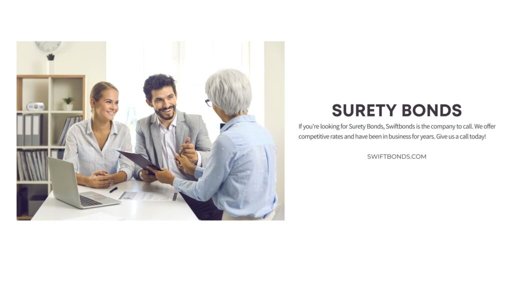 Surety Bonds - Surety Agent is talking to a business couple what is best bond for their business.