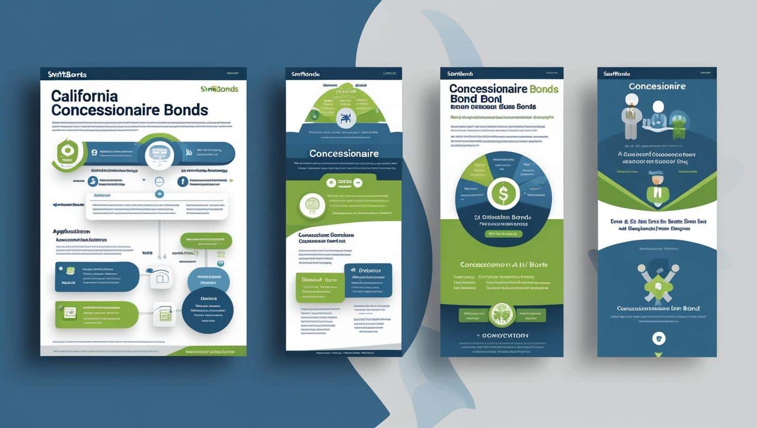 Infographic explaining California Concessionaire Bonds with application process and compliance details.
