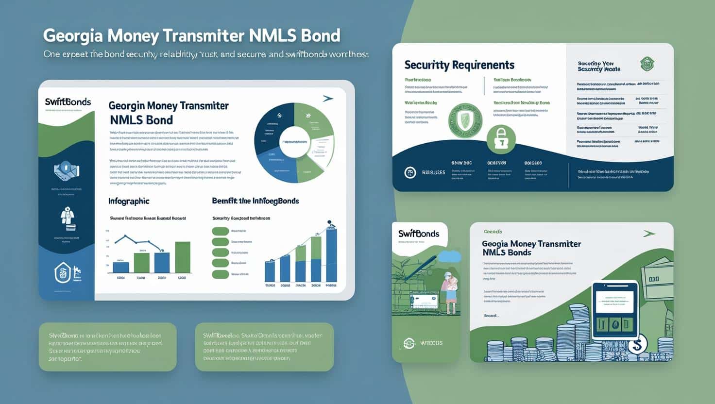 Georgia Money Transmitter NMLS Bond infographic with compliance, security, and bond requirement details.