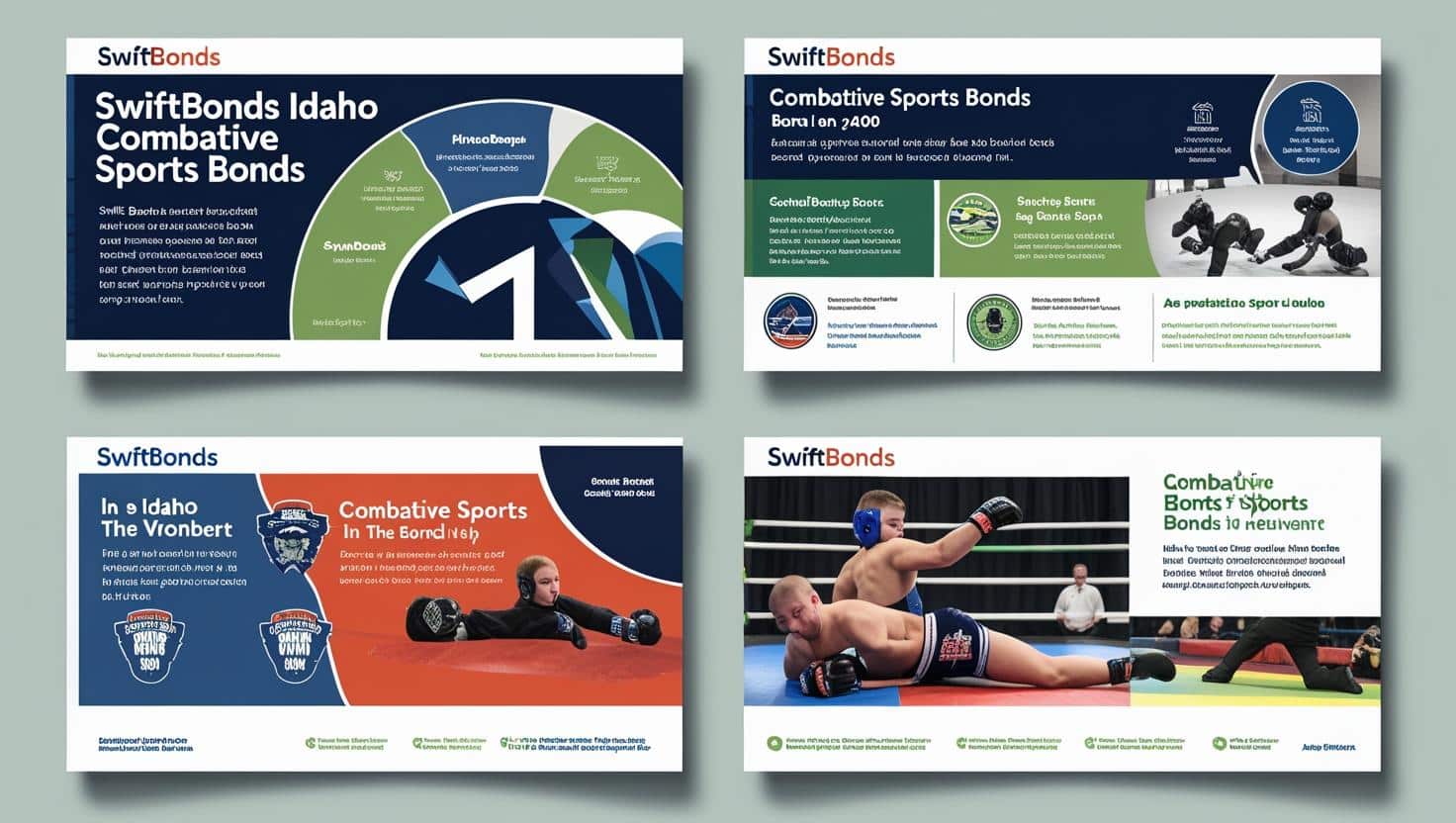 SwiftBonds Idaho Combative Sports Bond visuals highlighting athlete protection and state requirements.