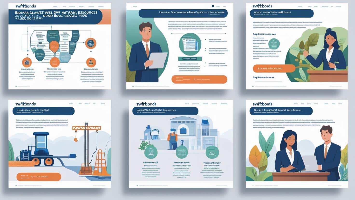 Illustrated guide outlining application and documentation for Indiana Blanket Well bond requirements.