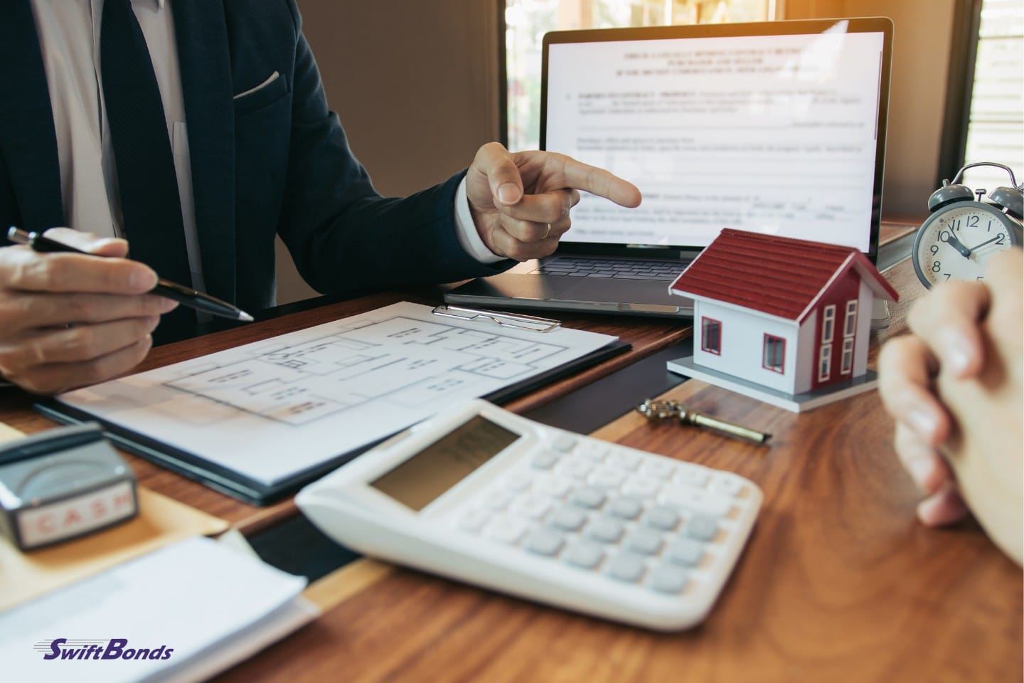 Property salespeople provide the land mortgage contract form.