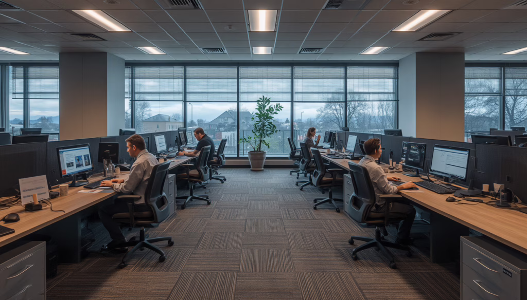 Nebraska appraisal management company employees processing appraisal assignments and ensuring compliance with $25,000 surety bond and state regulations.