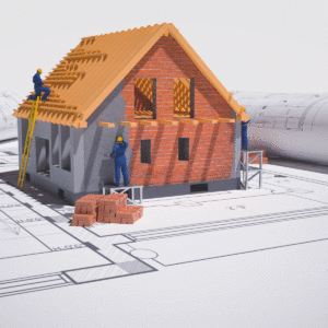 Animated GIF of construction on a home