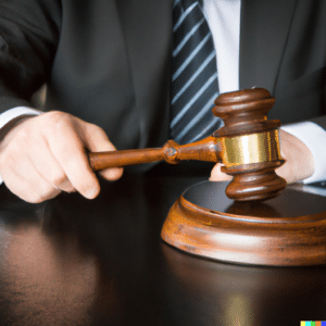 Judge's gavel in an estate court