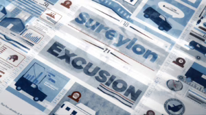 Abstract financial graphic emphasizing exclusions and limitations in surety bond coverage and compliance