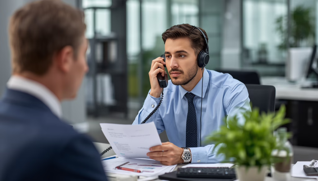 Professional debt collection agent assisting clients with compliance paperwork and account resolution services related to California debt collection bond requirements.