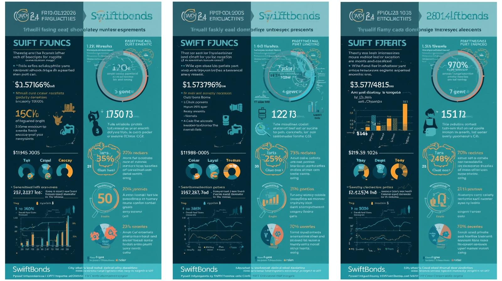 Three-column infographic detailing industry-specific exclusion trends, charts, and graphs analyzing surety bond data and financial impacts.