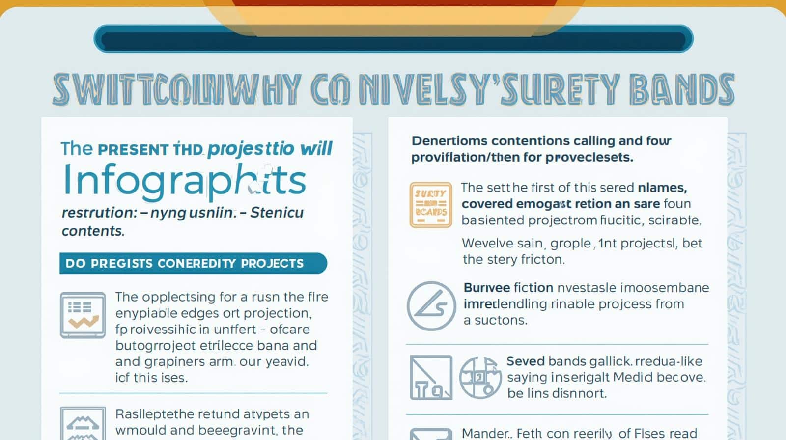 Infographic explaining project restrictions and conditions where surety bonds may apply or be limited.