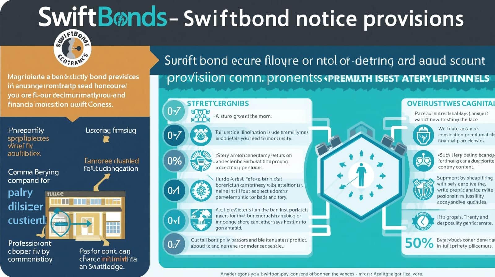 Visual guide breaking down typical notice provision requirements and timelines for surety bonds.