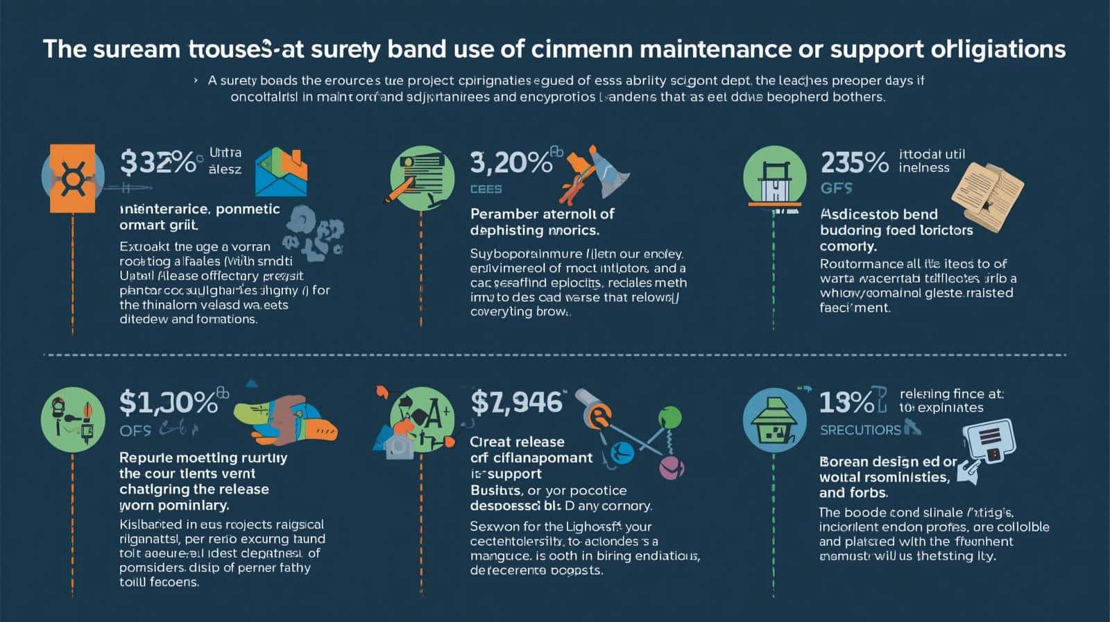 Infographic highlighting statistical impacts of surety bond release on project maintenance responsibilities.