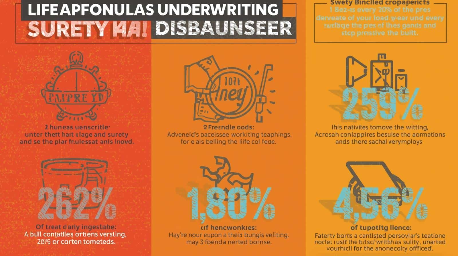 Infographic on underwriting surety bonds disadvantages, presenting statistics on costs, risk exposure, and market challenges.