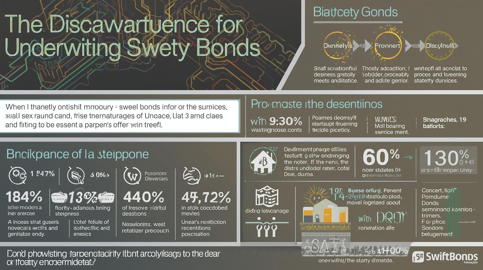 Infographic showing disadvantages of underwriting surety bonds with data on risk exposure, profitability challenges, and financial implications.