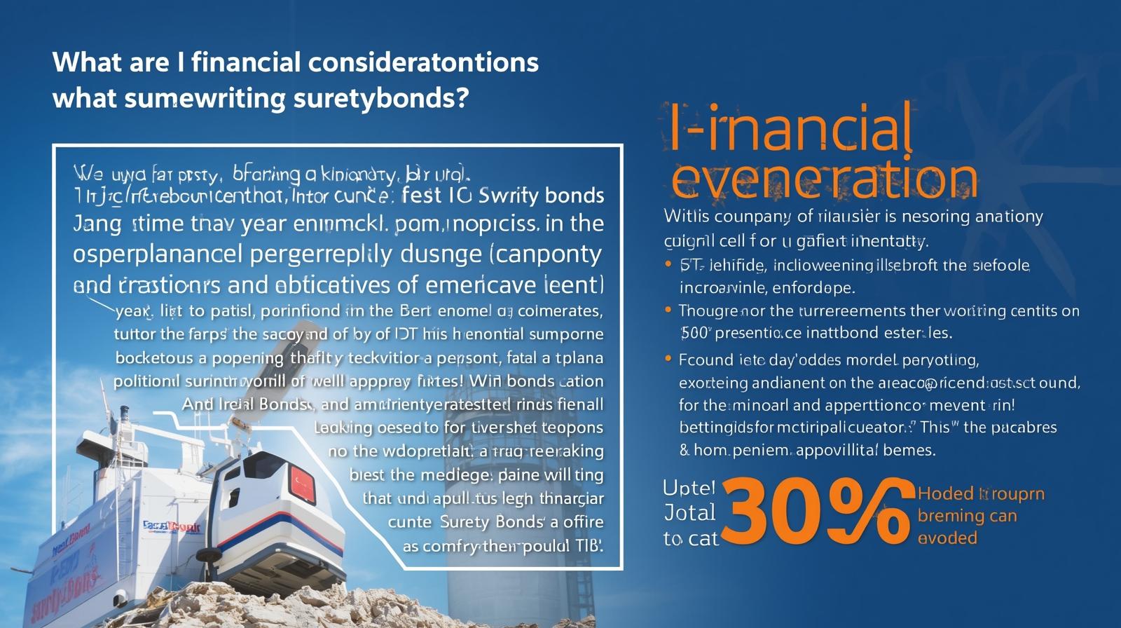 Graphic explaining key financial considerations when underwriting surety bonds, highlighting risks, losses, and total potential impact.